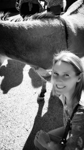Me & a burro. I wanted to kiss it on the eyeball, but it was eating.